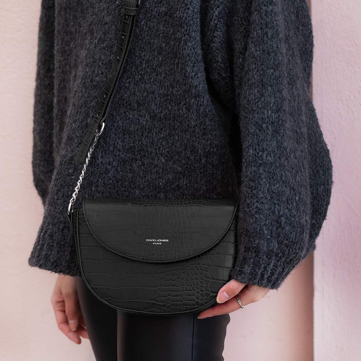 Detalle 2 de David Jones - Elegante Bolso Bandolera Cocodrilo Mujer