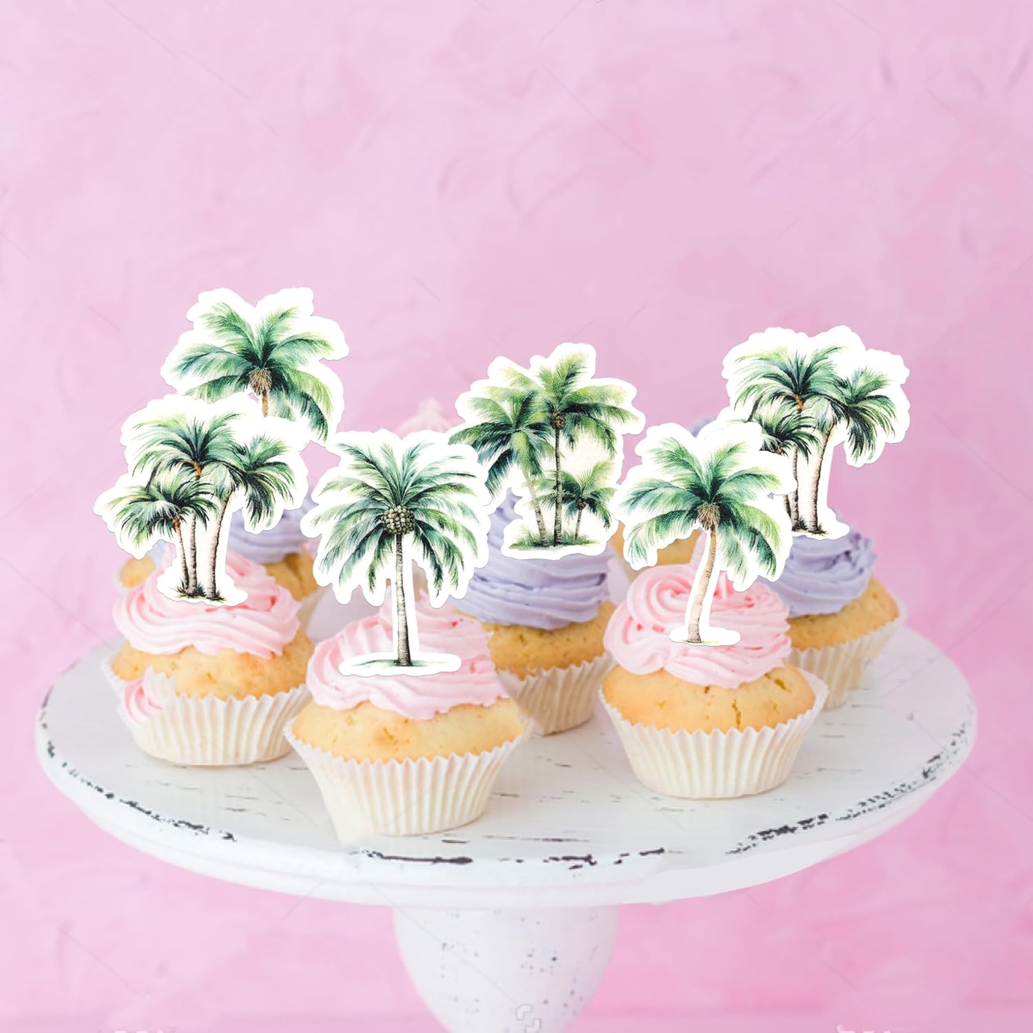 Thumbnail 6 de Essbare Kokosnüsse Tortendeko (60 Stück) – Cupcake-Topper aus Waffel-/Reispapier für Sommer, Baby & Geburtstag
