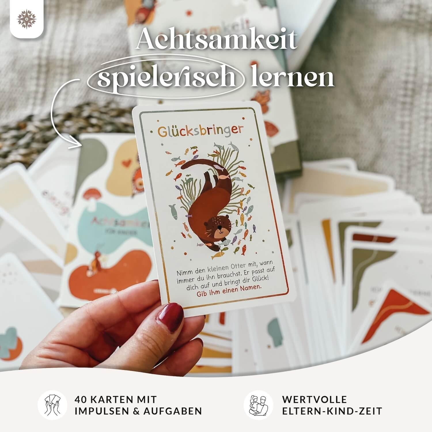 Detalle 2 de Lebenskompass Affirmationskarten Kinder - 40 Achtsamkeitskarten