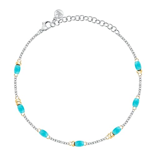 Detalle de Morellato Cavigliera Donna in Acciaio e Pietre Agata Colorata – Collezione COLORI SUMMER SAXQ19