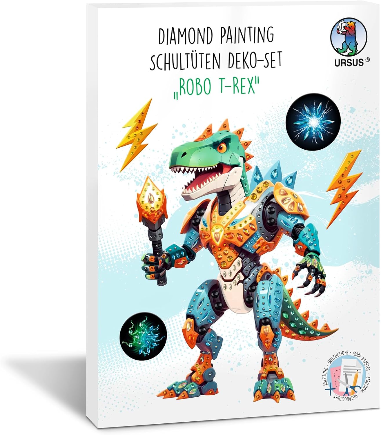 Detalle de Ursus 10020002F Diamond Painting Dekorations-Set „Robo T-Rex“ für die Schultüte