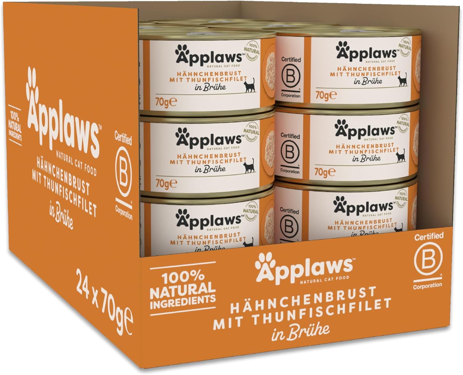 Thumbnail 6 de Applaws Premium Natural Katzenfutter Nass – Hühnchen in Brühe, 70 g Dosen (Packung 24×70 g)
