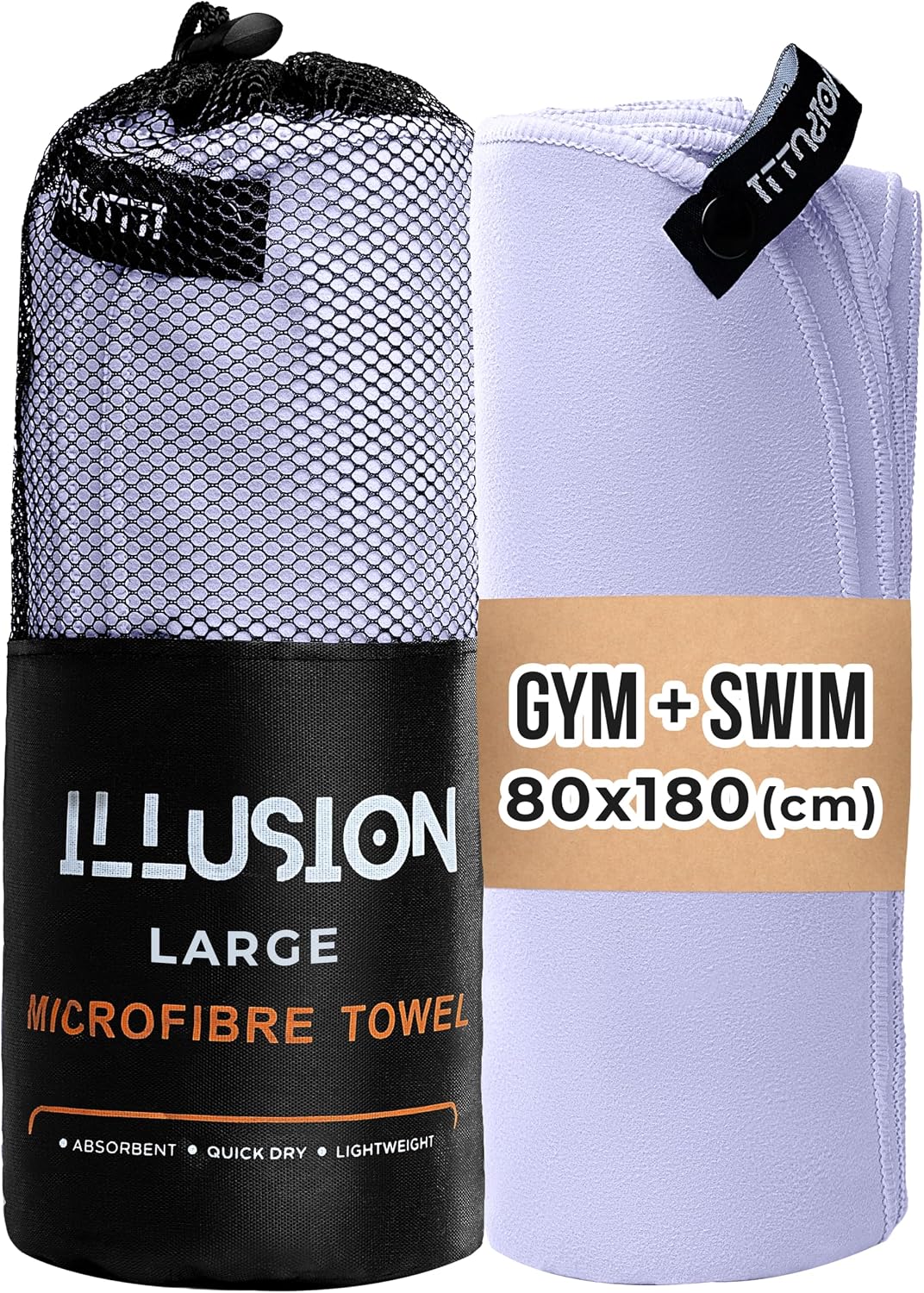 Detalle de illusion Extra Large Microfibre Towel (80x180 cm) – compact, lightweight & fast-drying gym, travel and swim towel