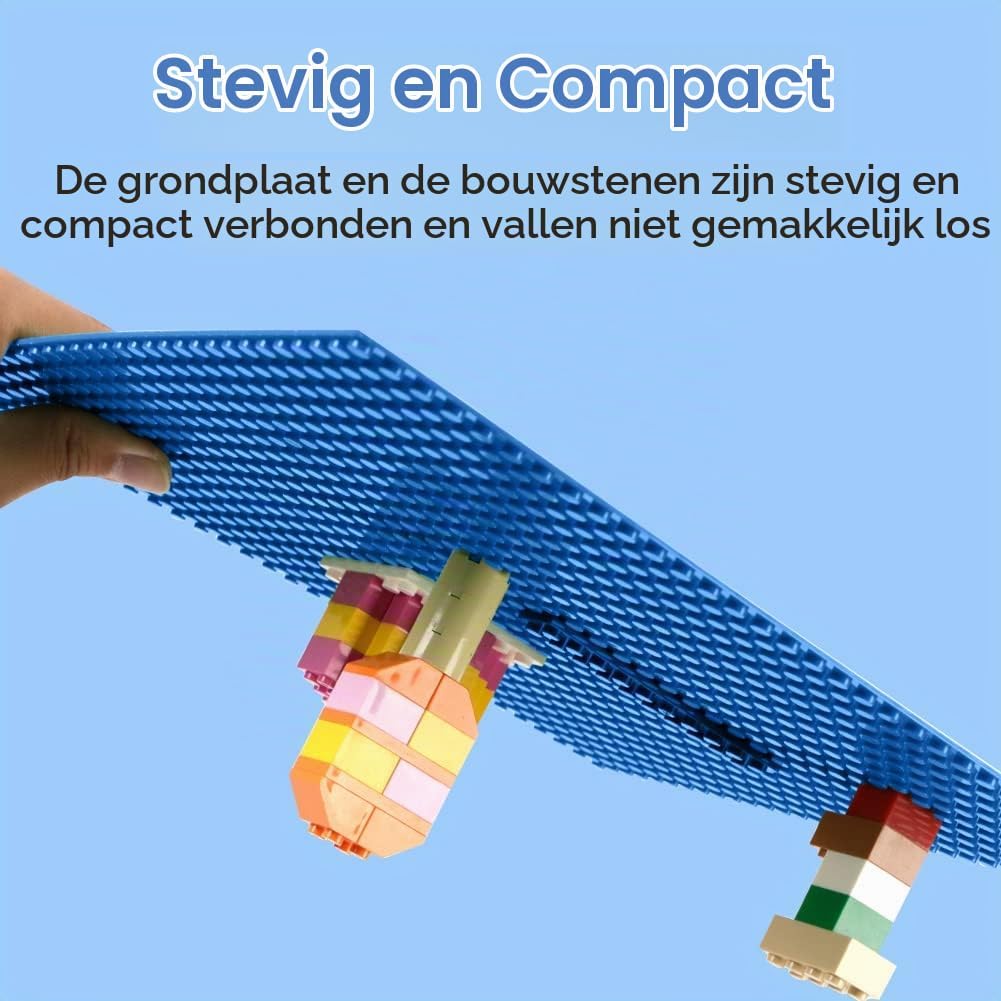 Detalle de Lekebaby LGGP-B01U bouwplaten, set van 6 blauwe platen van 25,5 x 25,5 cm