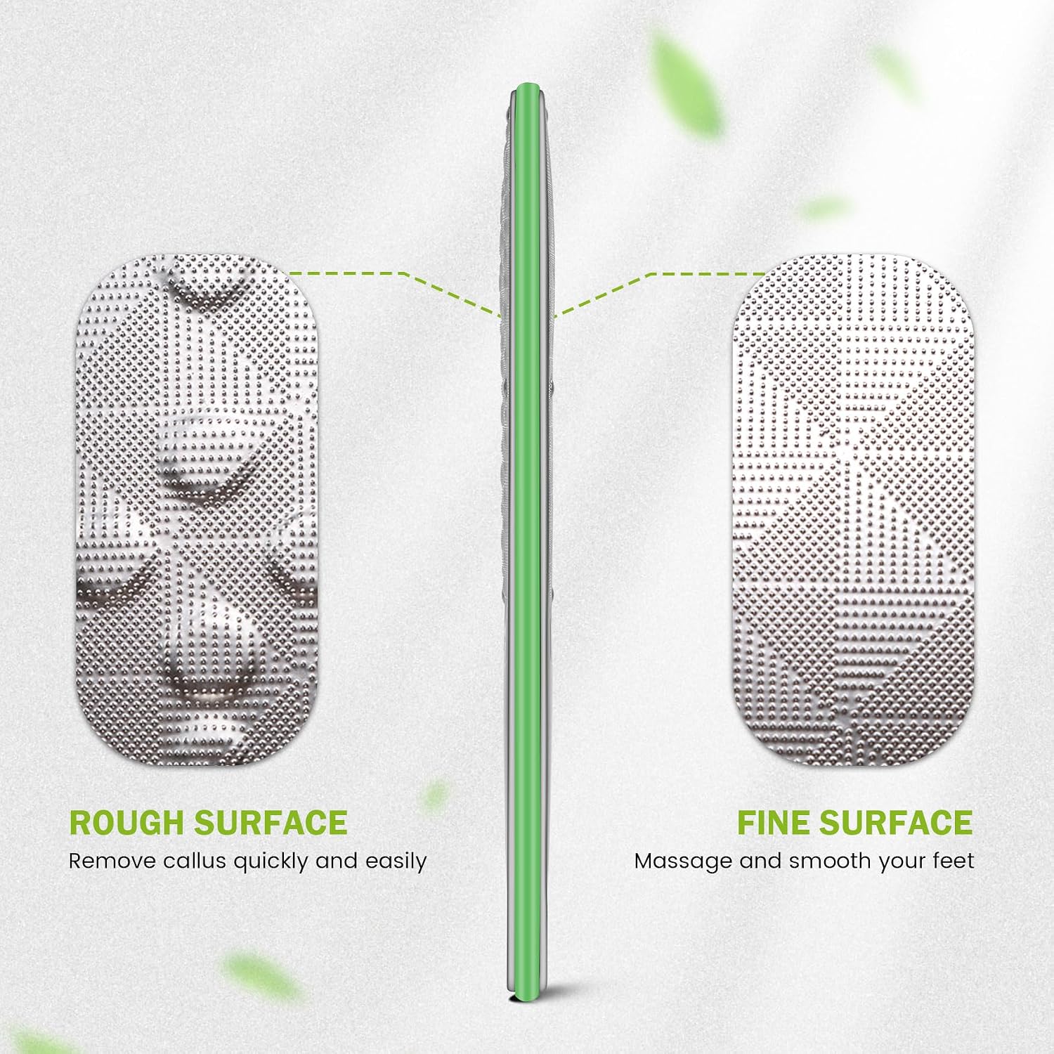 Detalle de BEZOX Heavy Duty Stainless Steel Full Body Foot File (Green) – Double-Sided Pedicure Callus Remover