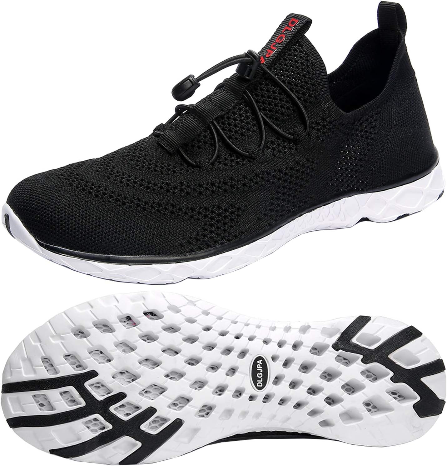 Detalle de DLGJPA Men’s Lightweight Quick-Drying Aqua Water Shoes (No-Lace, Water Grip Traction)