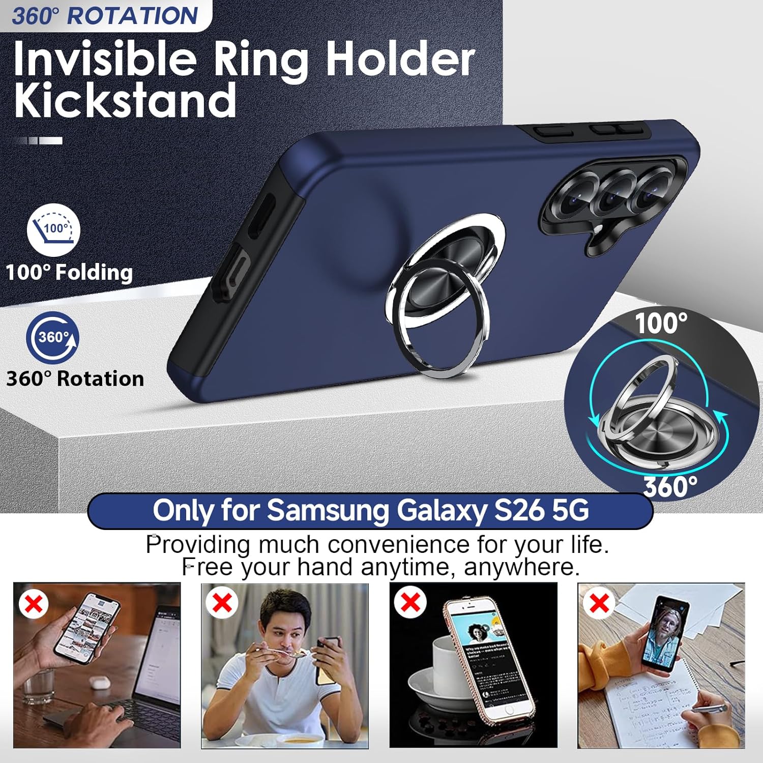Detalle 2 de LeYi funda Samsung Galaxy S26 5G 360°