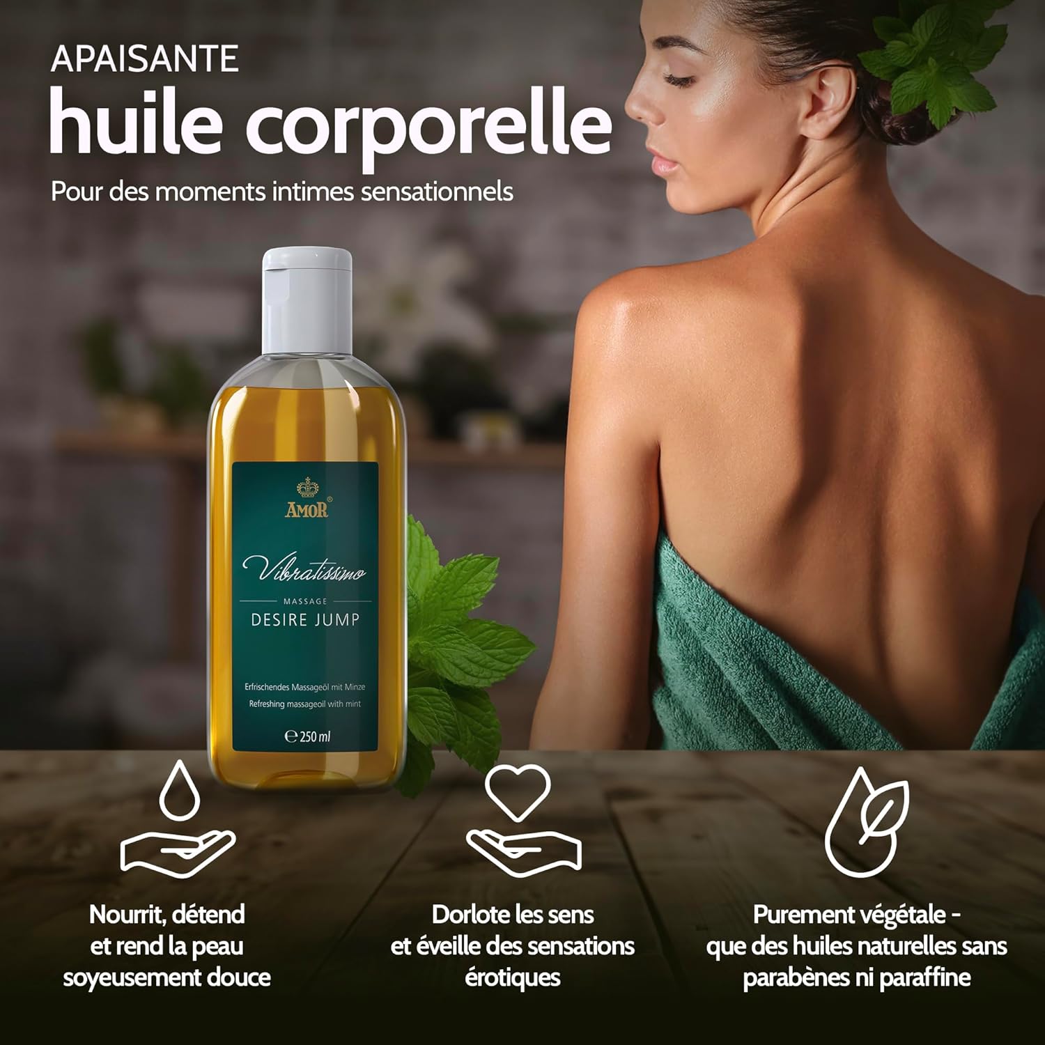Thumbnail 2 de Vibratissimo Desire Jump 250 ml, huile de massage