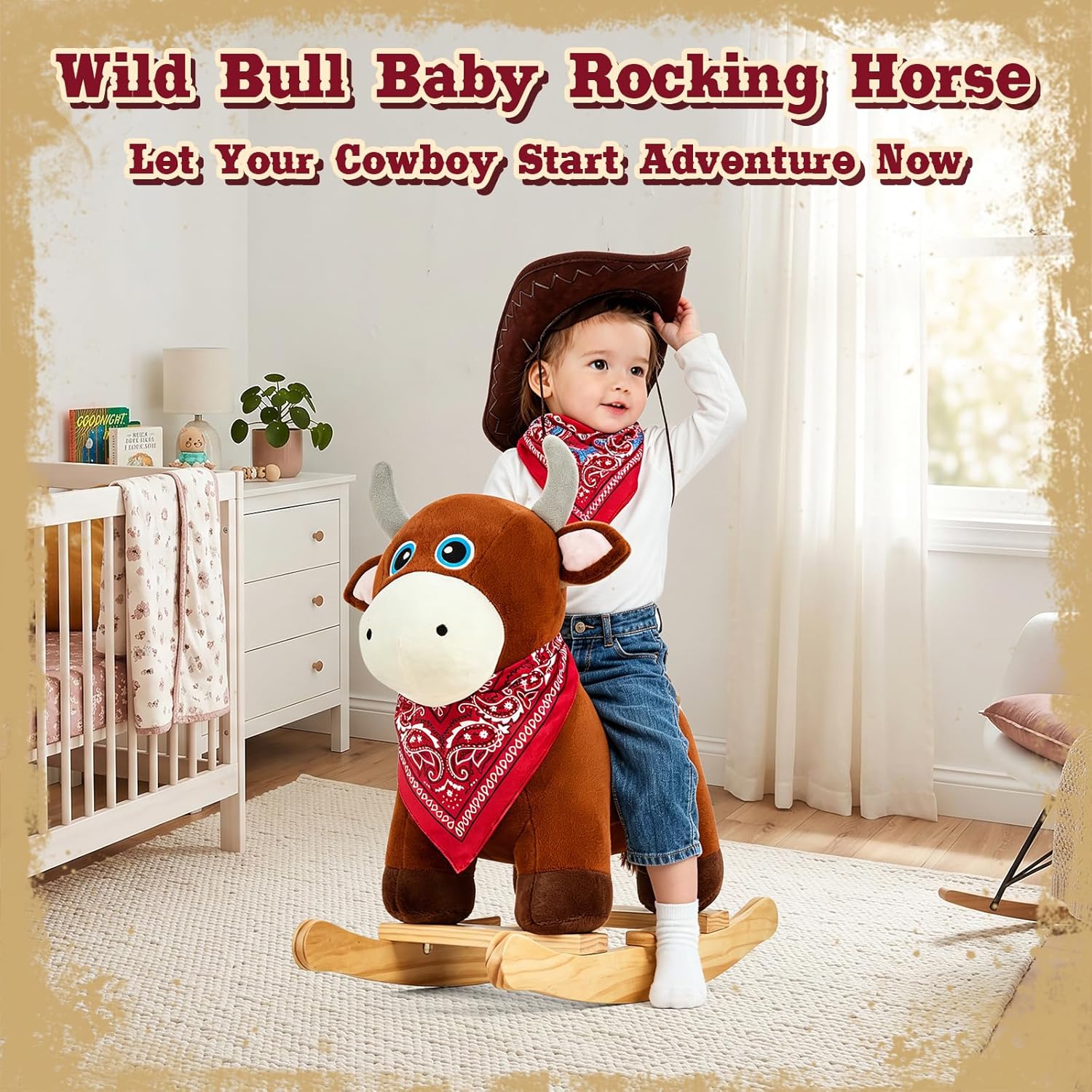 Thumbnail 1 de FUNLIO Cavallo a dondolo Toro Selvaggio per bambini 1-3 anni – Sicuro, morbido e facile da montare