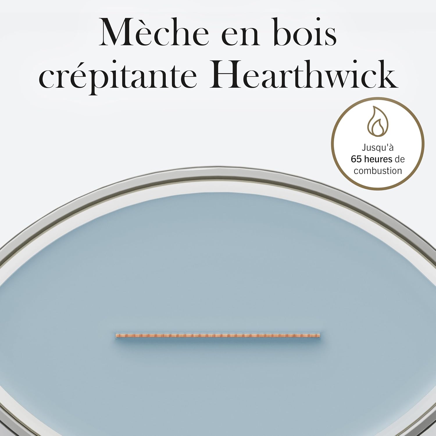 Detalle de WoodWick Bougie parfumée Ellipse Brume du Lac — Cadeau élégant pour femmes