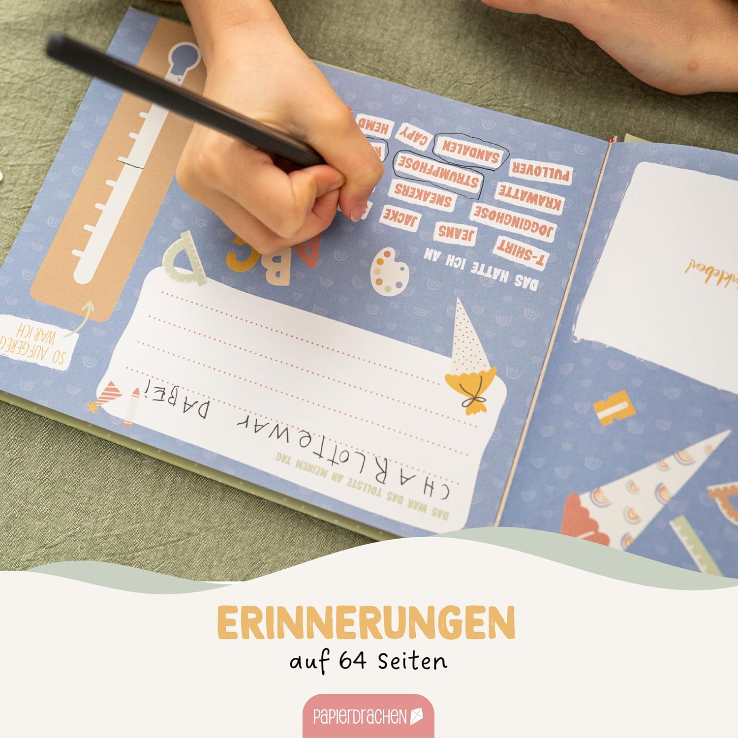 Detalle de Papierdrachen Freundebuch Set 6 für Schule