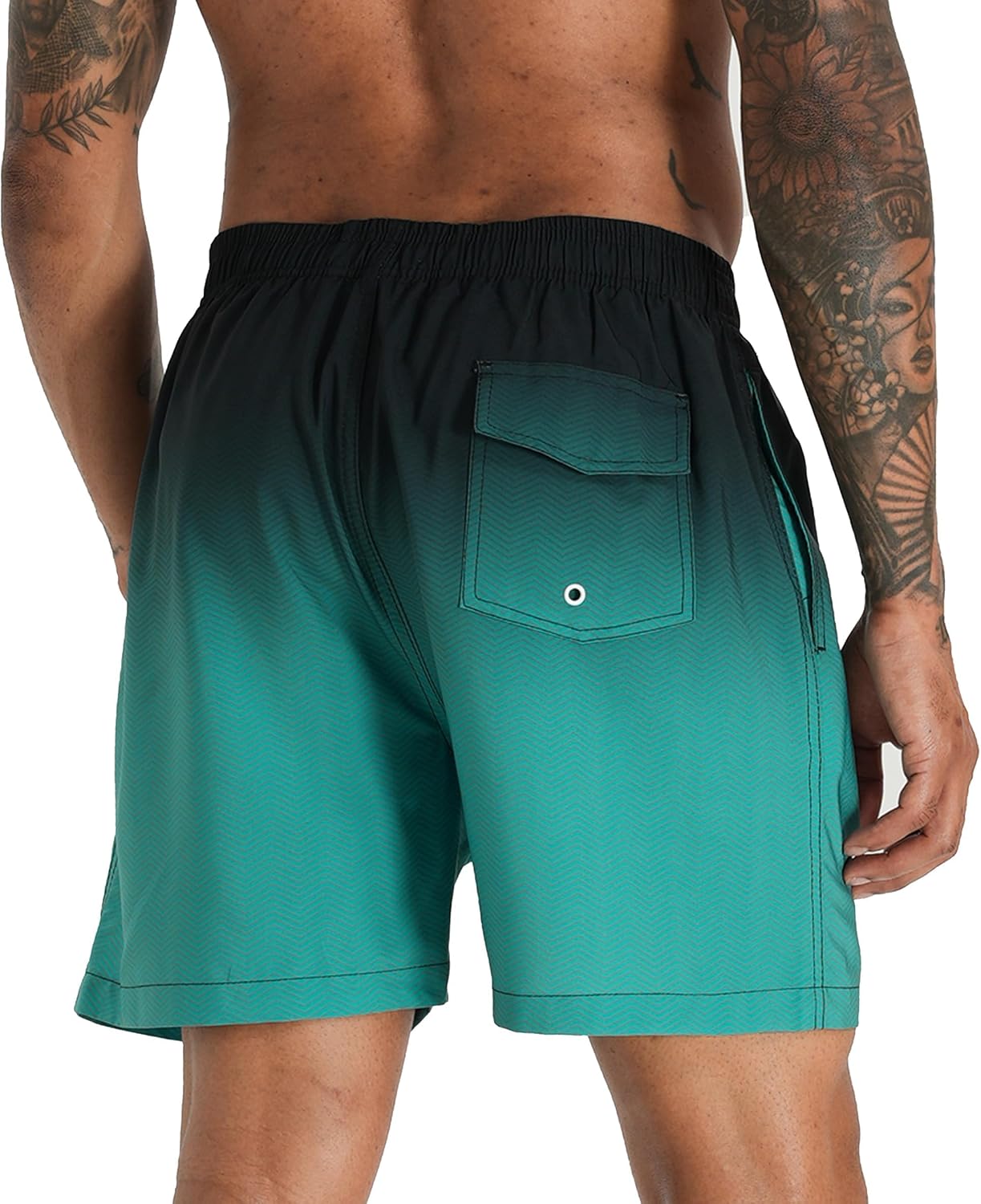 Detalle de APTRO 2-in-1 Men’s Swim Shorts, Quick-Dry Shell, Compression Liner, 5-Inch Inseam