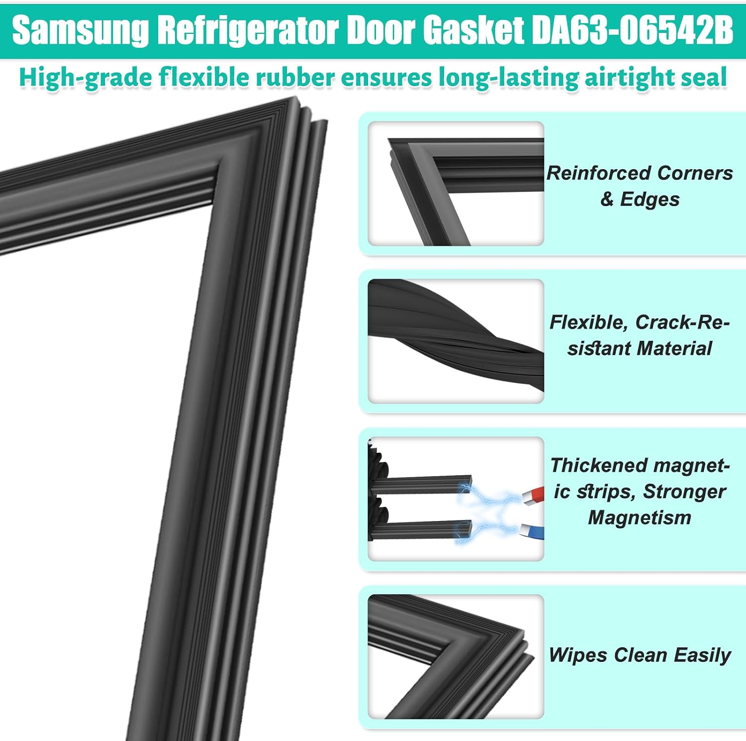 Detalle 2 de Samsung-Compatible Refrigerator Door Gasket DA63-06542B