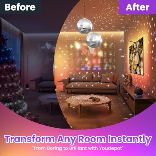 Detalle de Youdepot 10 cm Disco Ball 2 Pack – Silver Hanging Mirror Balls for Parties