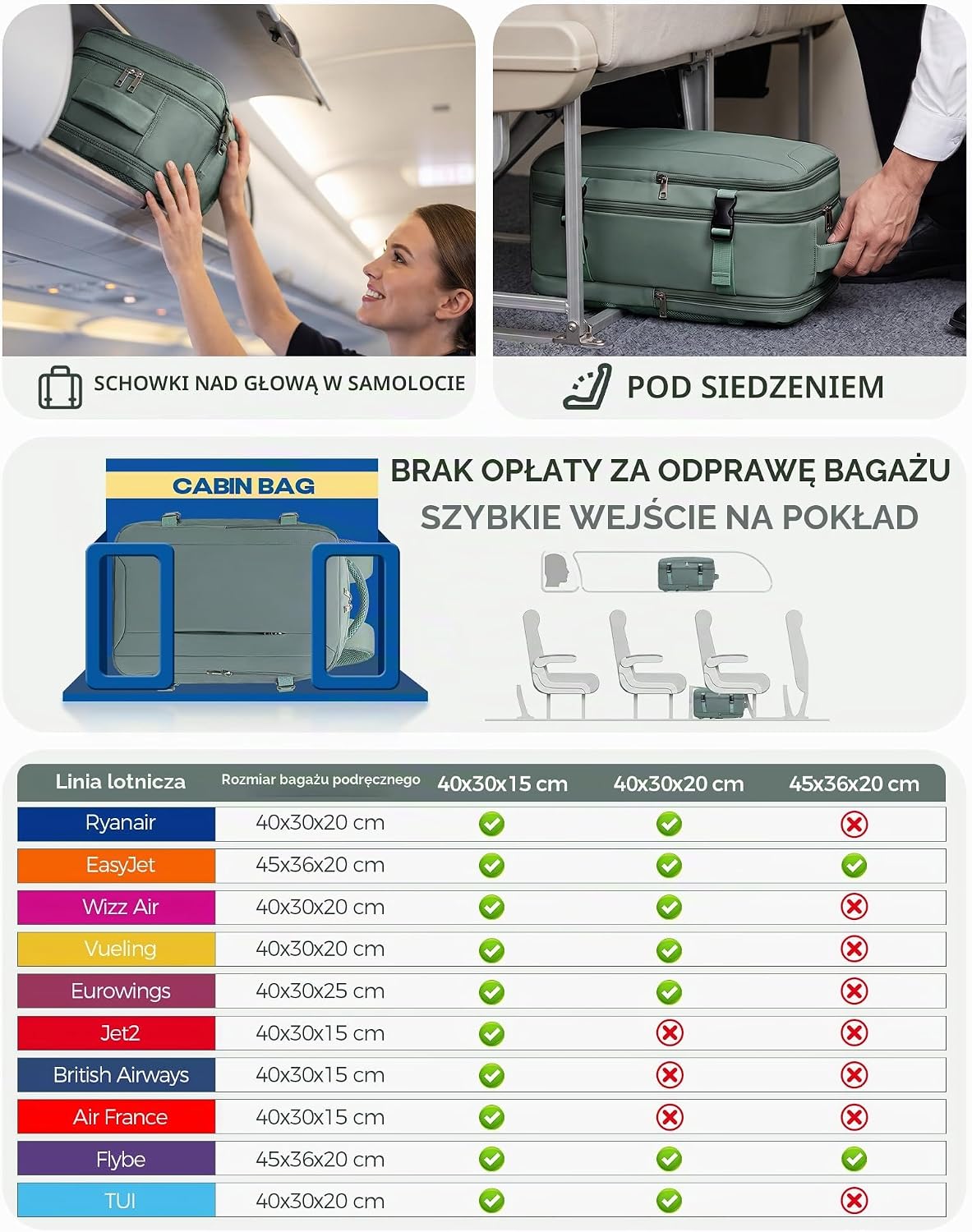 Thumbnail 1 de VMIKIV P02 – plecak podręczny 30 l na laptop 14 cali