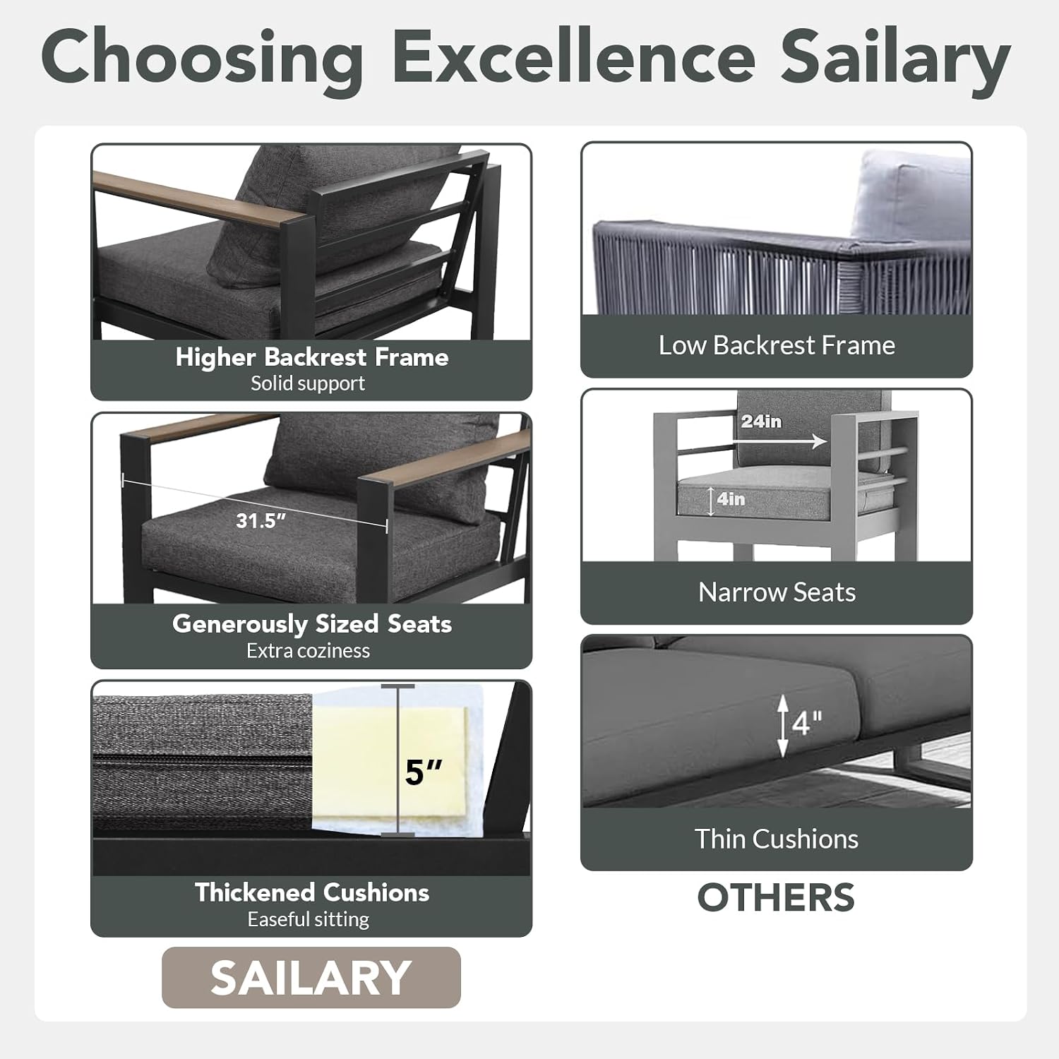 Detalle de SAILARY Patio Conversation Set for 9