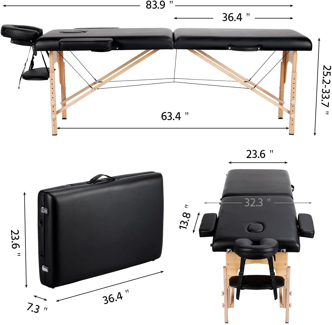 Detalle de Yaheetech Portable Massage Table, 84 x 24 in