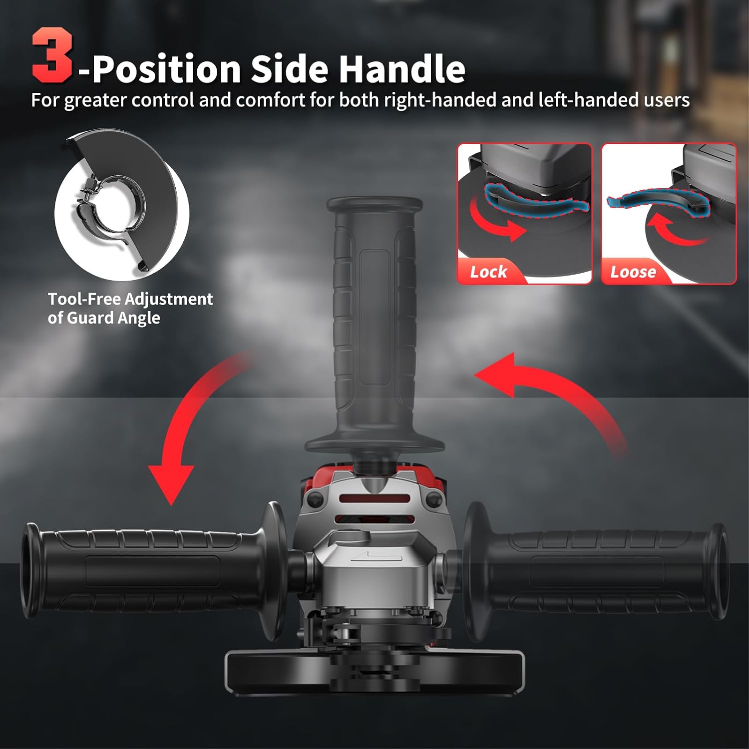 Detalle 1 de VERVEWAVE WT8151-2 Cordless Angle Grinder, 4-1/2-Inch, Brushless, 6-Speed