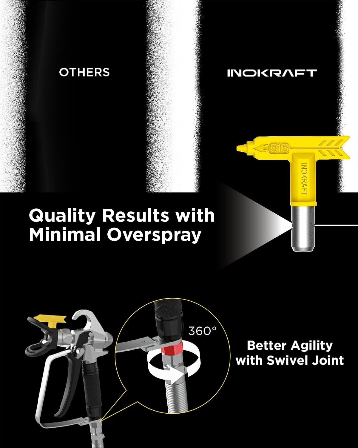 Detalle de InoKraft MaXpray M3 Cart Airless Paint Sprayer (551W) – 227 bar max pressure, thinning-free for walls & ceilings