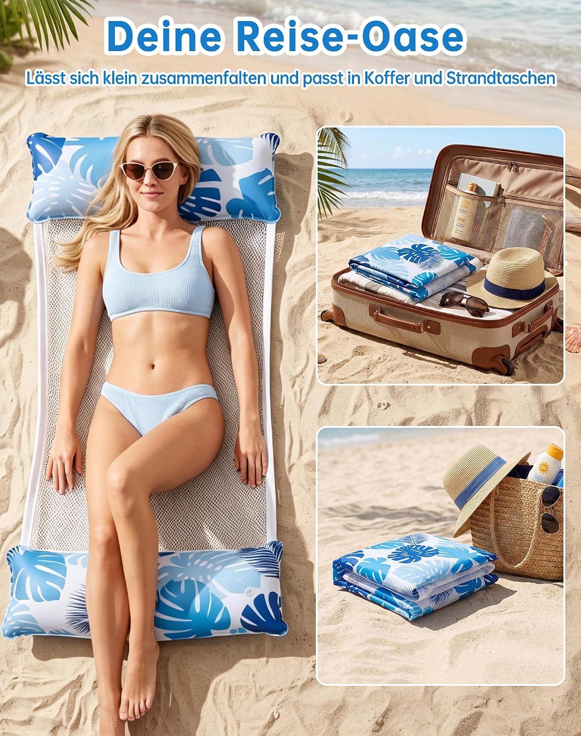 Thumbnail 6 de Wincany 2er Set Luftmatratze Pool XL – 4-in-1 Wasserhängematte mit Kopfstütze