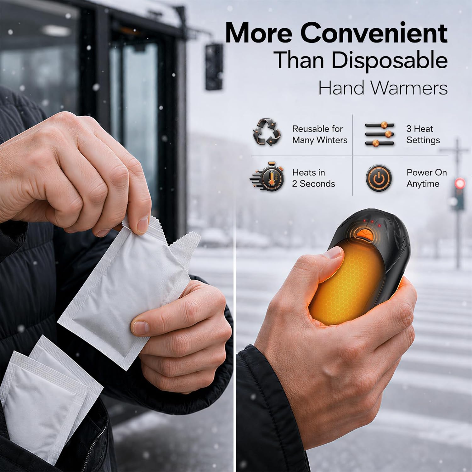 Detalle de AI Hand Warmers Rechargeable 2 Pack 6000mAh Hand Warmer