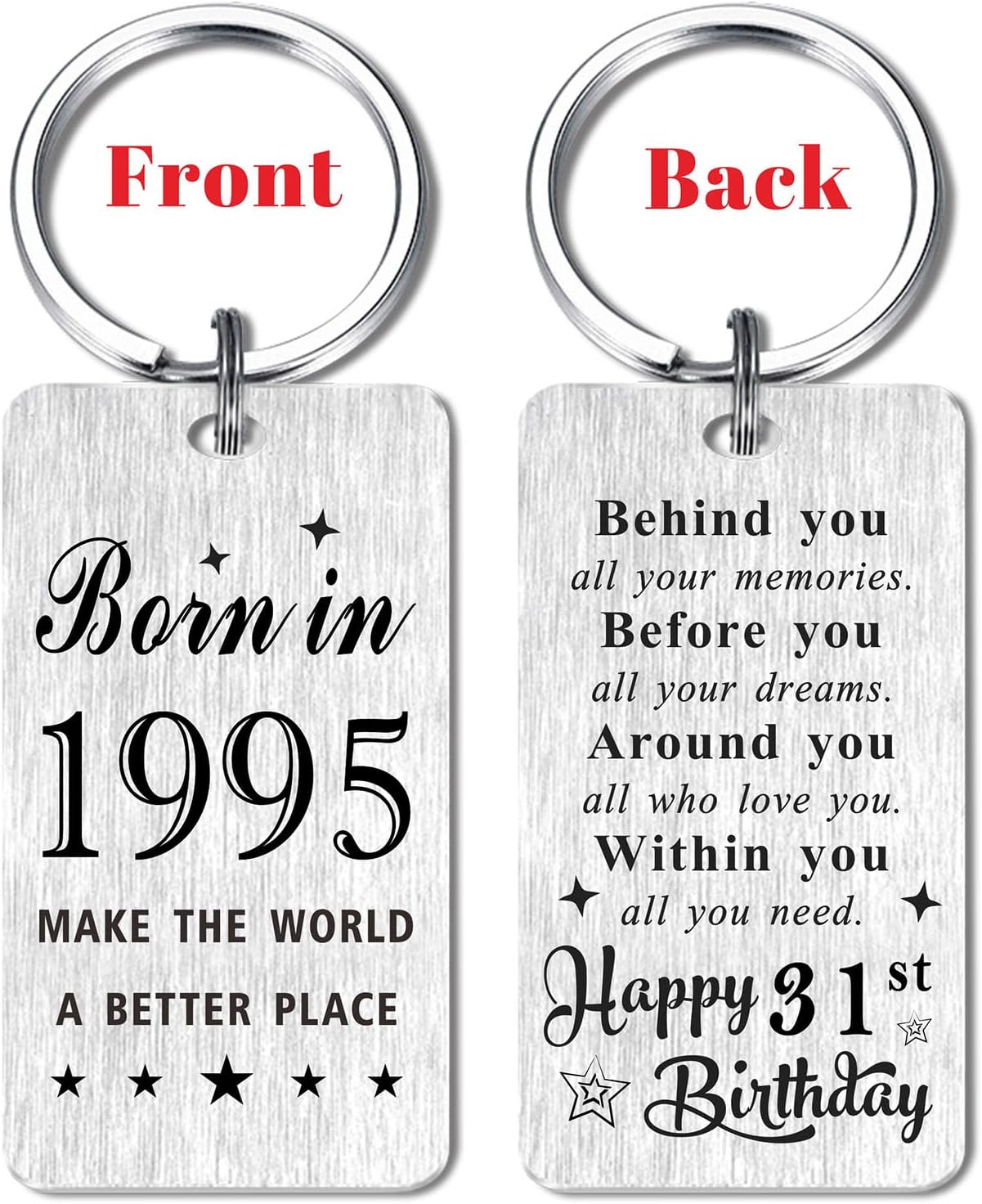 Detalle de Gezxin personalised Happy Birthday 1995 keyring for 31st birthdays in stainless steel