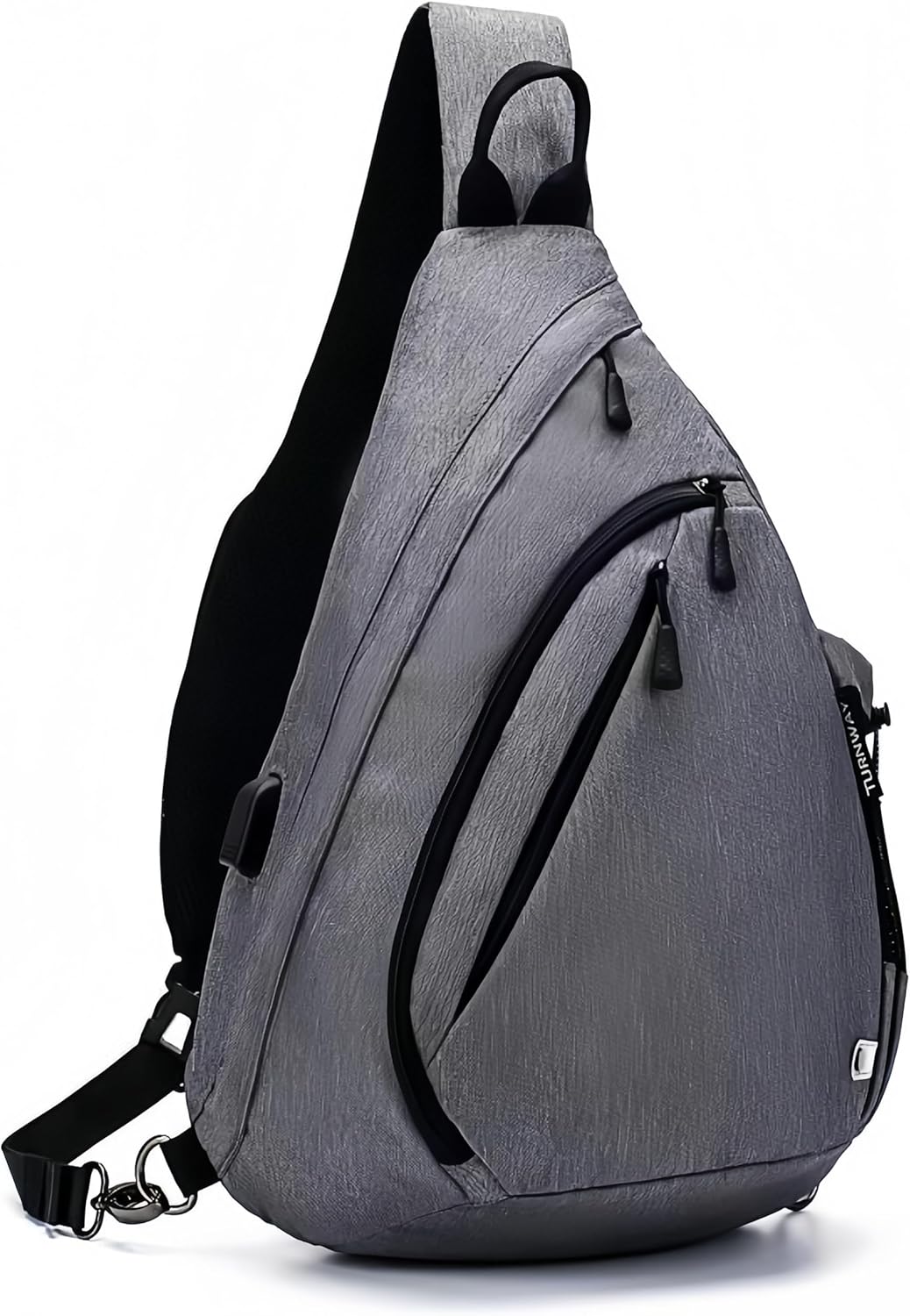 Detalle de TurnWay Sling Bag: Waterproof Crossbody with USB Port for Travel and Everyday Use