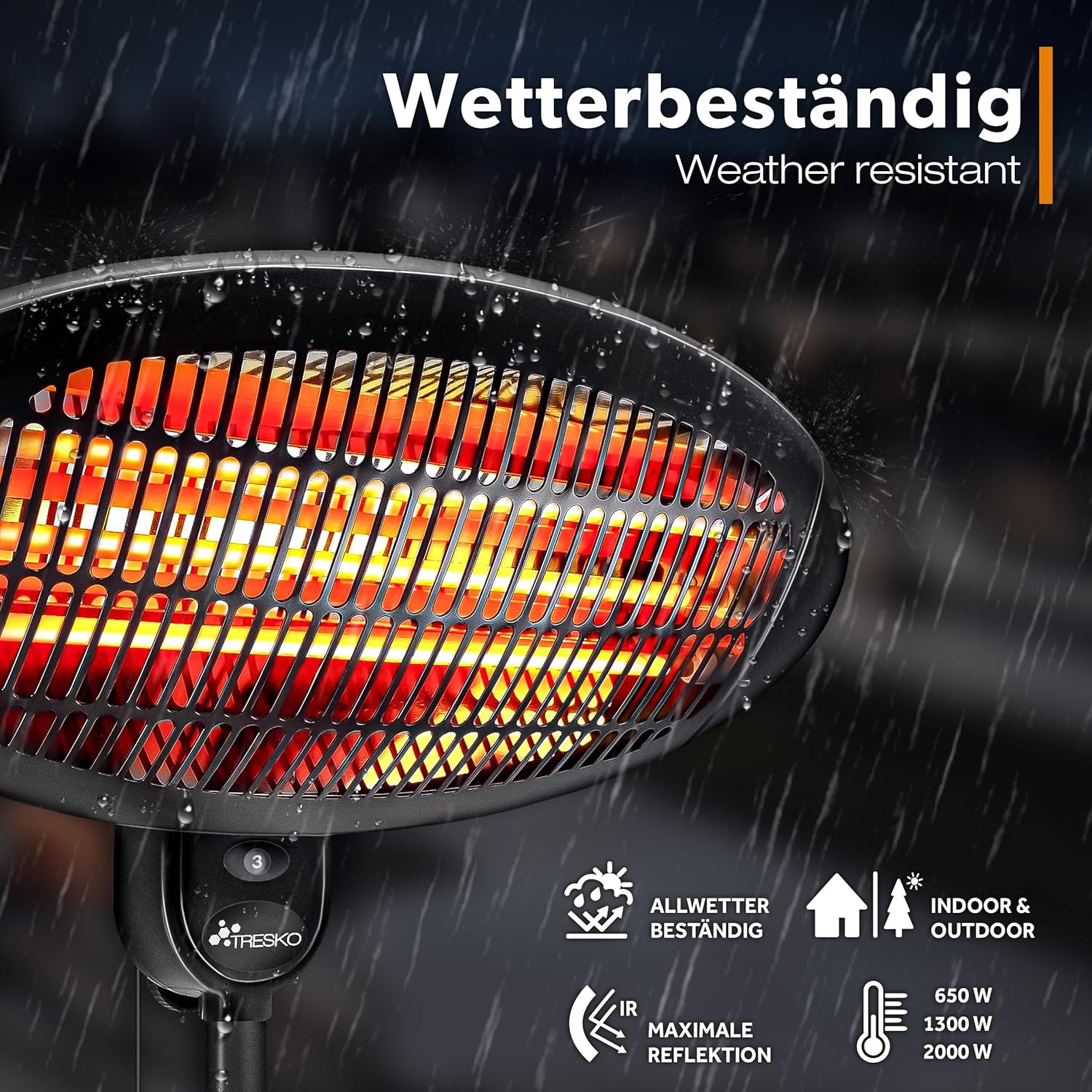 Thumbnail 3 de TRESKO Infrarot Stand-Heizstrahler 2000W