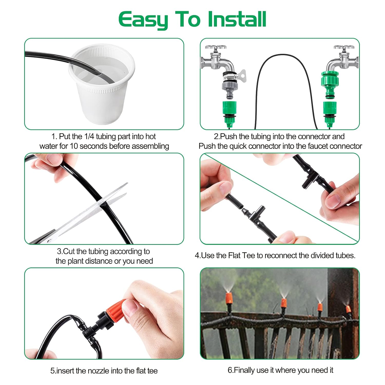 Thumbnail 4 de MIXC 15M Drip Irrigation System Kit — Easy Setup, Water-Saving Auto-Option with Adjustable Sprinklers