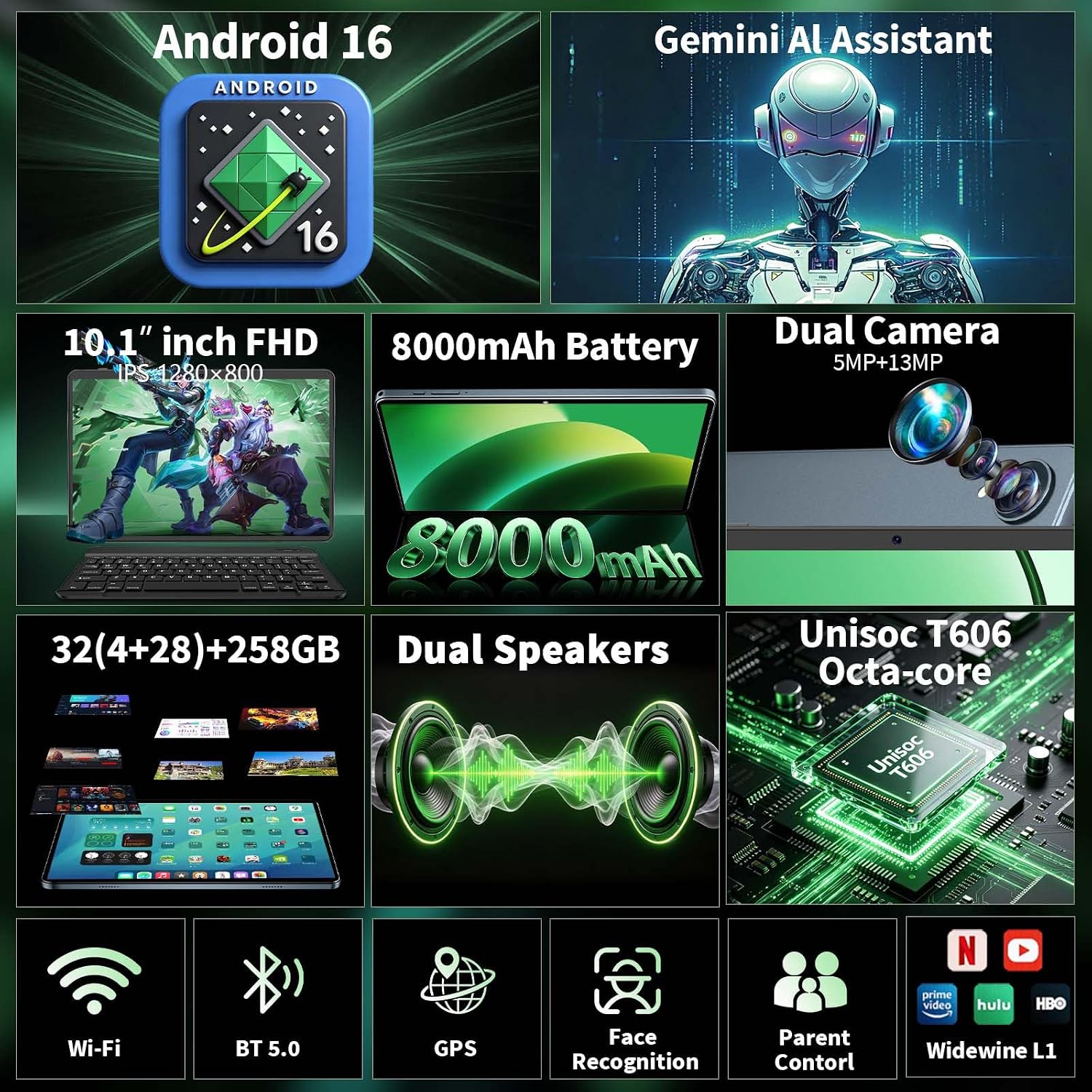 Detalle 2 de Android 16 Tablet, 10.1-Inch