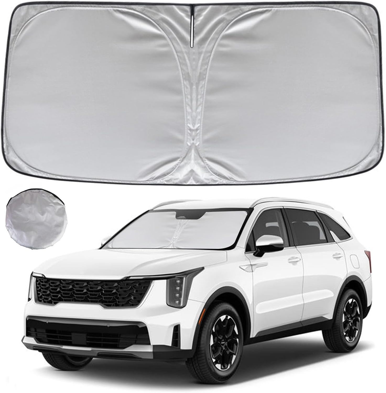 KAYZT Windshield Sun Shade for 2021–2026 Kia Sorento: Custom Fit Foldable Front Window
