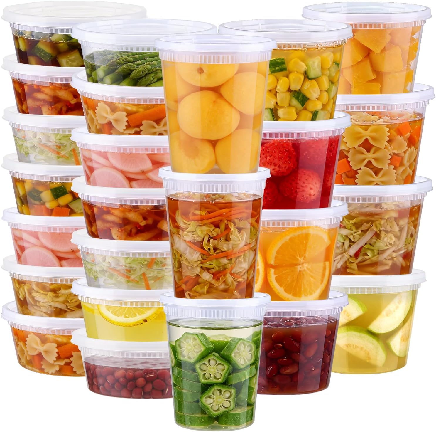Detalle de Lamosi 60-Piece Deli Container Set, 8/16/32 oz, BPA-Free with Lids