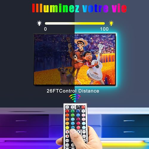 Detalle 2 de Tenmiro Ruban Led 30m – Bande LED autocollante multicolore, contrôle APP et télécommande 44 touches