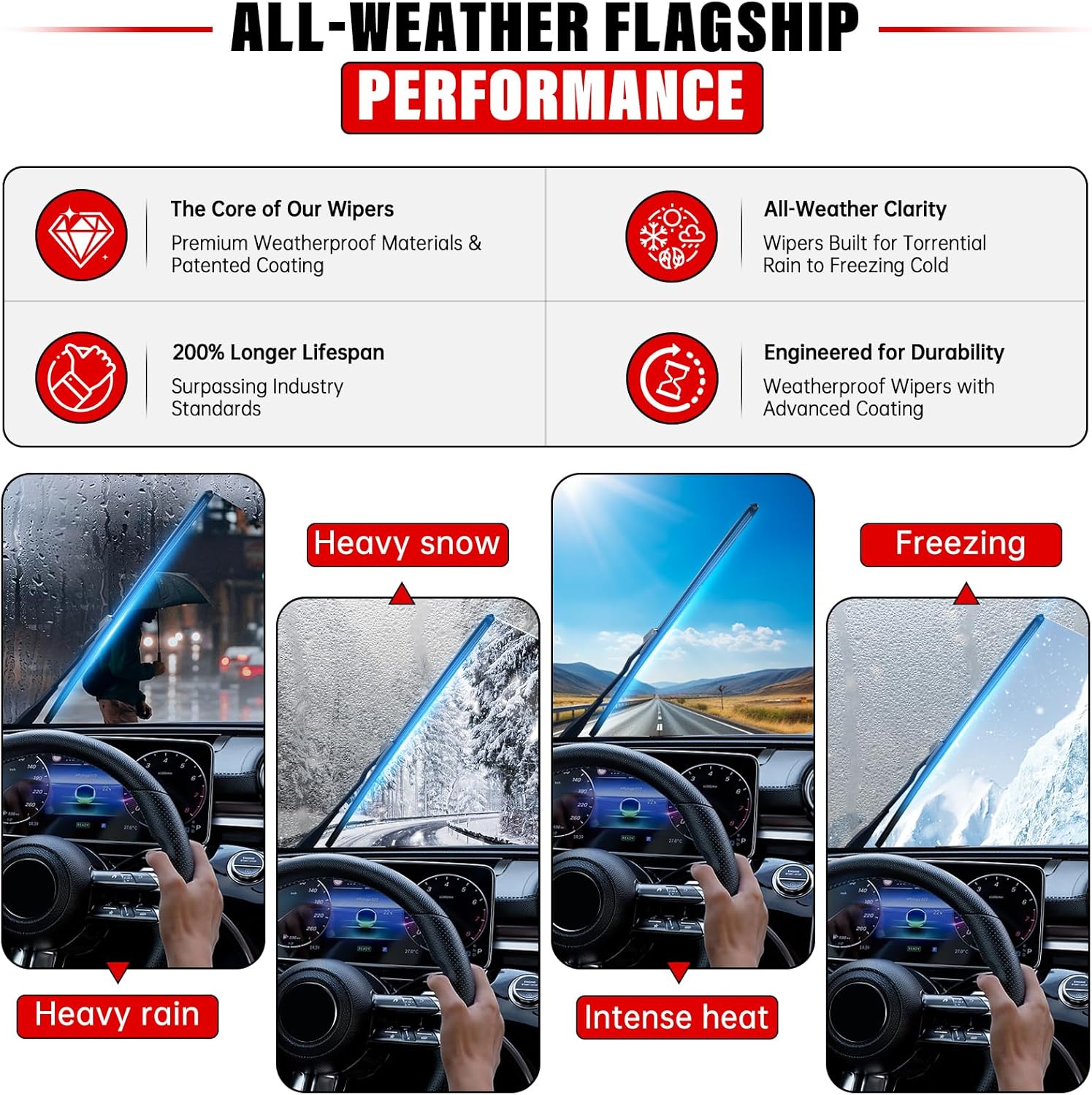 Thumbnail 3 de RAINTOK Windshield Wiper Blades 26" 17" 14