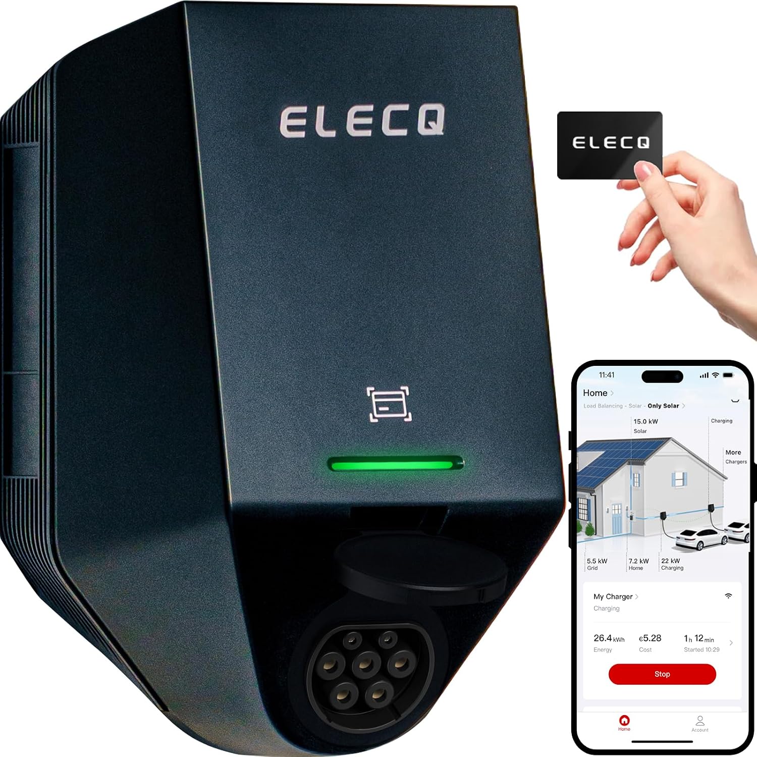 Detalle de ELECQ borne de recharge 22 kW Type 2