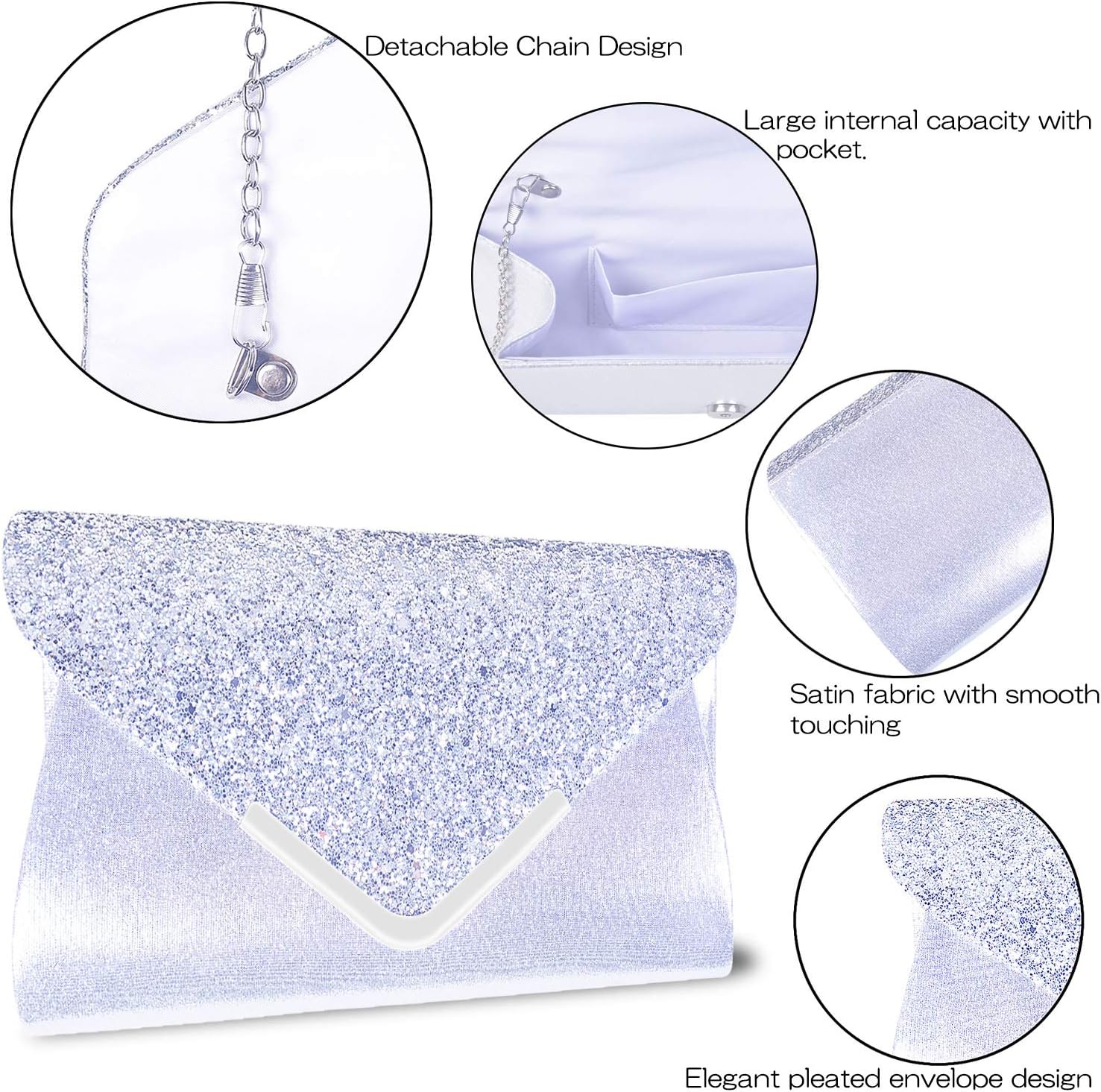 Thumbnail 6 de Satin Evening Clutch