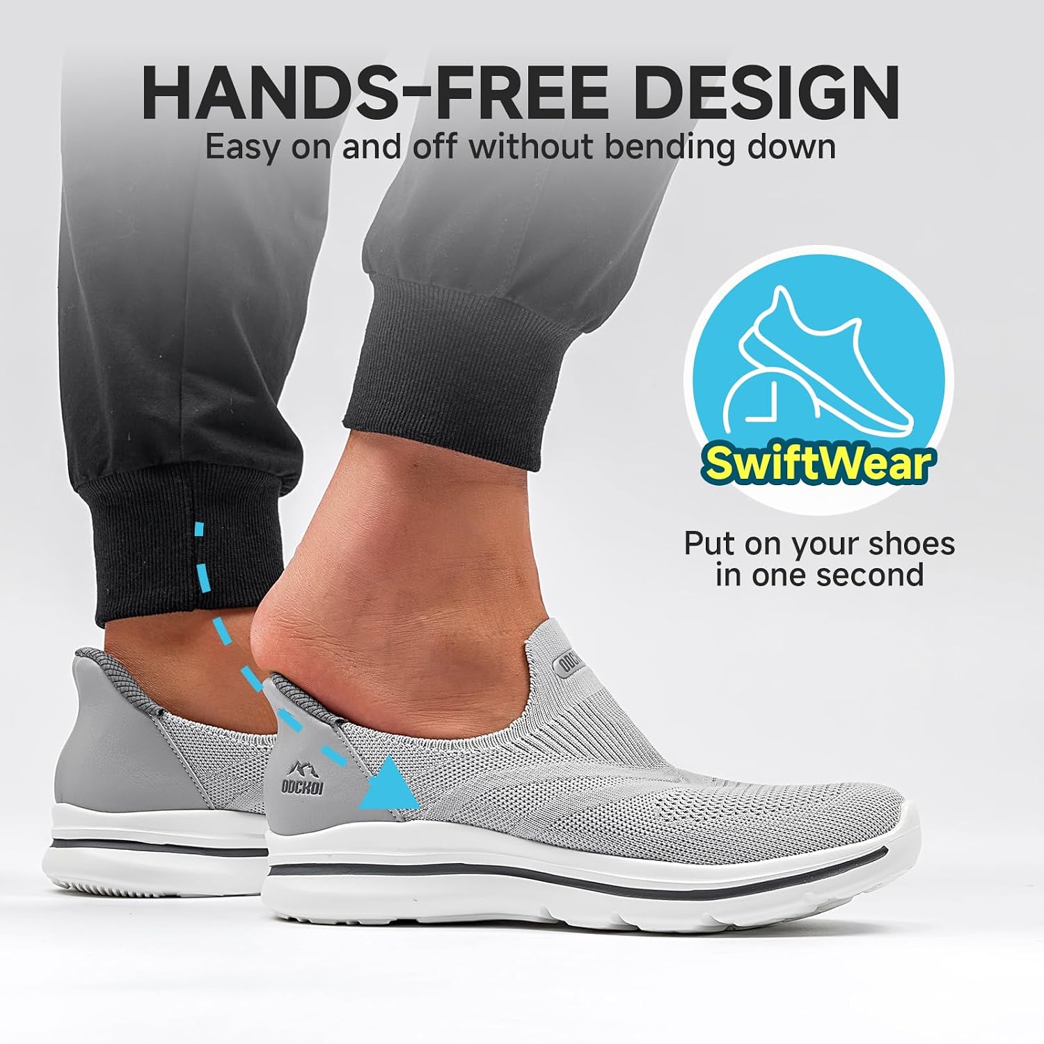 Thumbnail 1 de ODCKOI Slip-On Sneaker Herren ohne Schnürsenkel – leichte, atmungsaktive Freizeit- und Outdoor-Sportschuhe