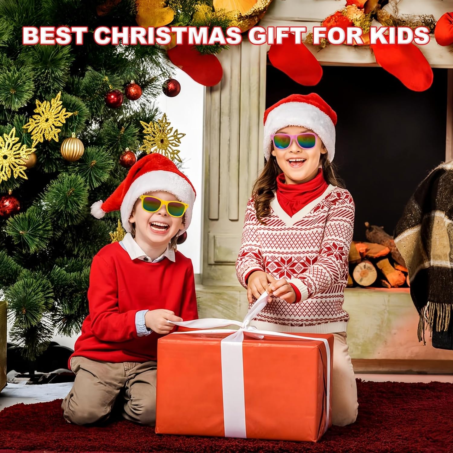Detalle 2 de SCIONE 24 Pack Kids Neon Sunglasses – Party Bag Fillers for Birthday, Beach and Poolside Fun