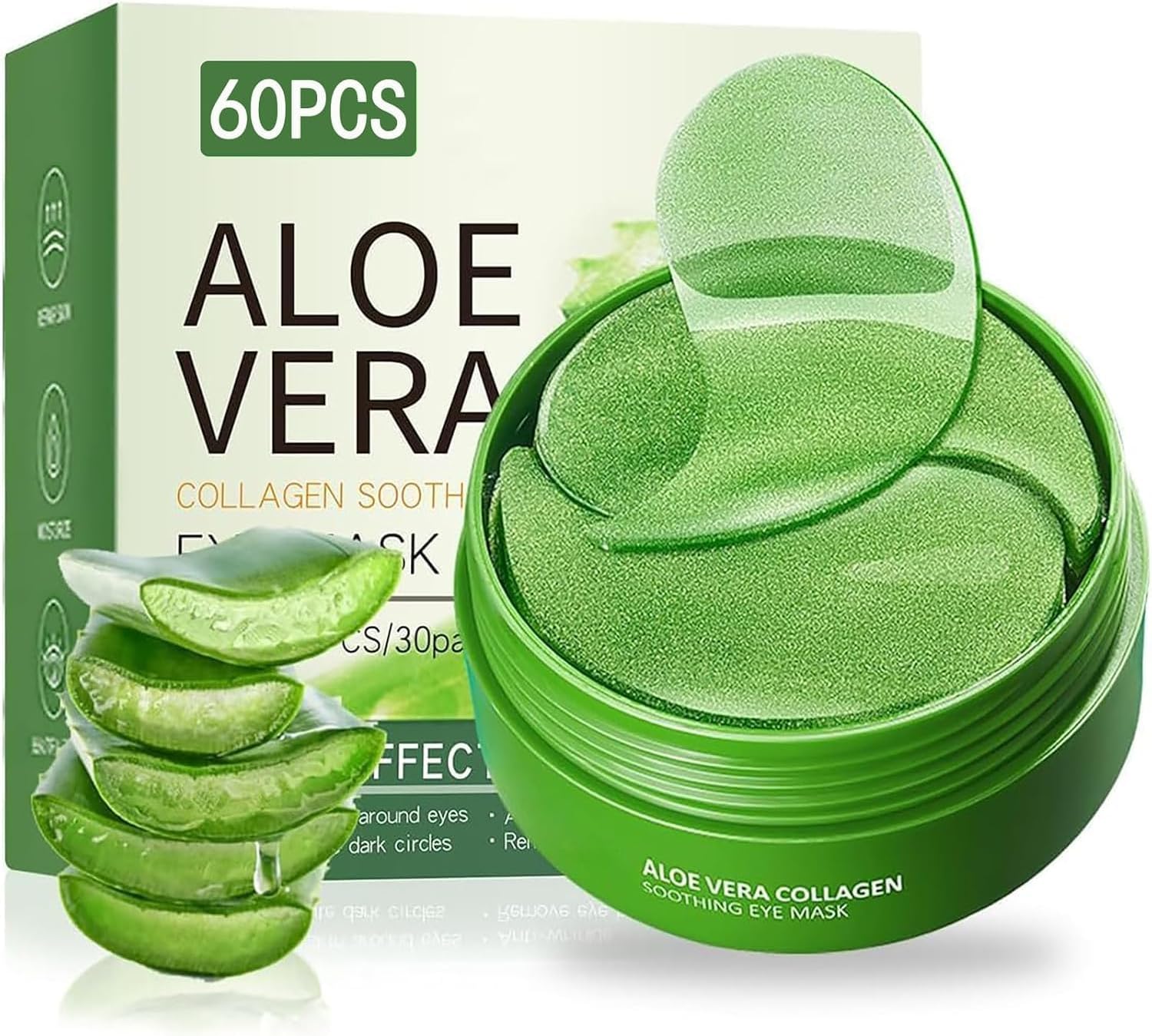 Detalle de KAIYOCA Aloë Vera oogmasker, 60 hydrogel oogpatches