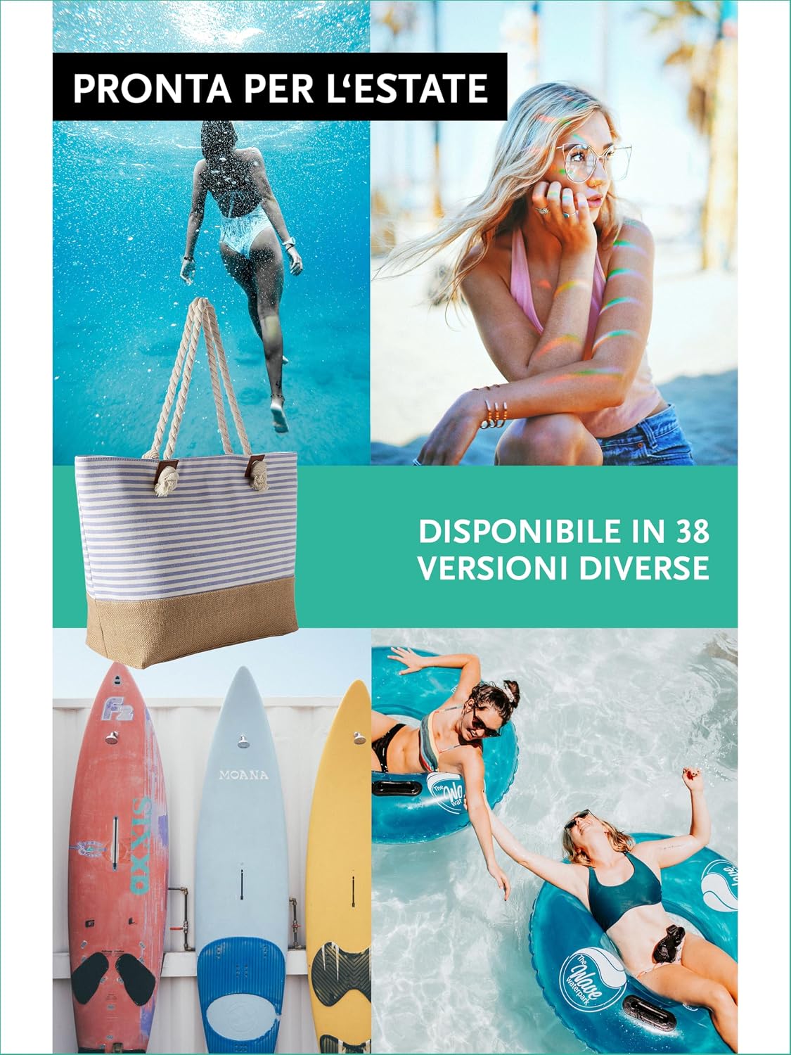 Thumbnail 4 de DonDon Grande borsa da spiaggia idrorepellente