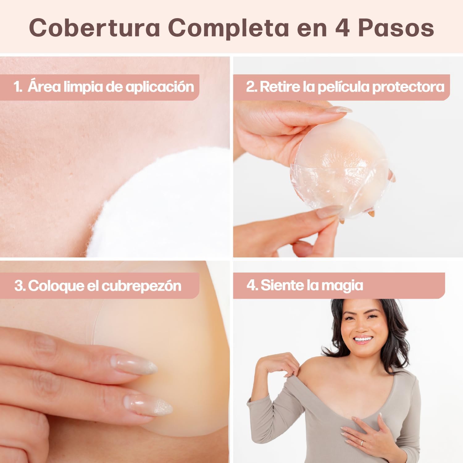 Thumbnail 1 de Go Nipless Cubrepezones invisibles de silicona reutilizables con protector de pezón extraíble