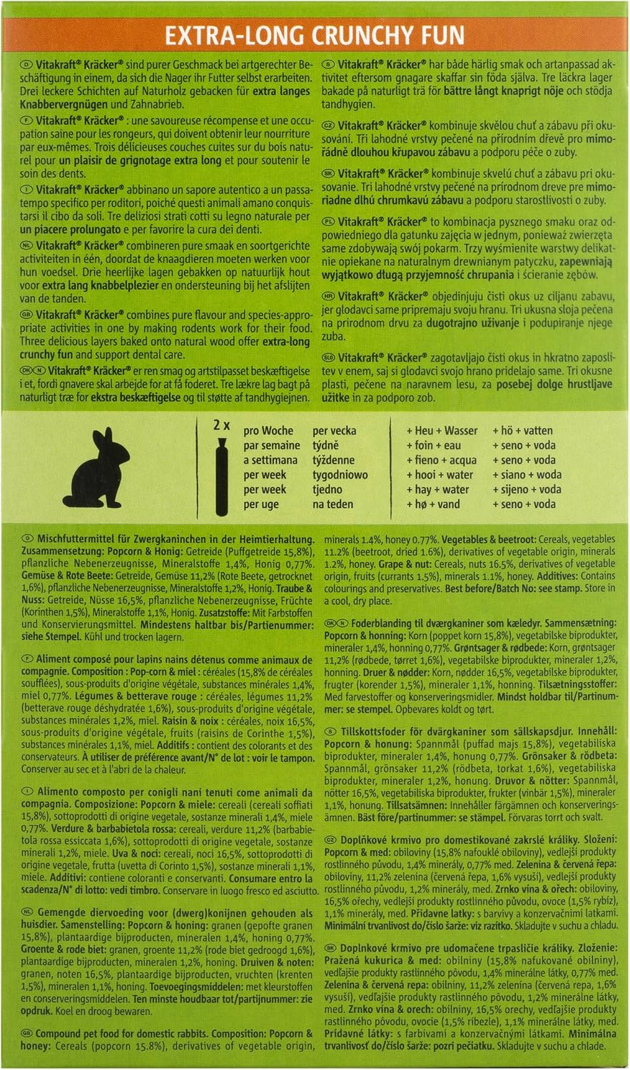 Detalle de Vitakraft Kräcker Mix Nibble Sticks for Dwarf Rabbits, 3 Flavours