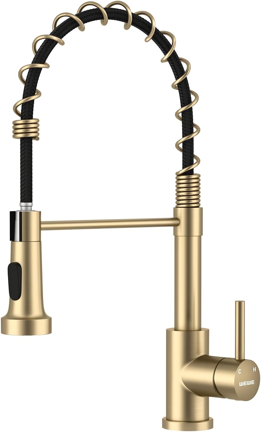 Detalle de LUFEIDRA 07BRL Pull-Down Kitchen Faucet, Brushed Gold, Dual-Mode Sprayer