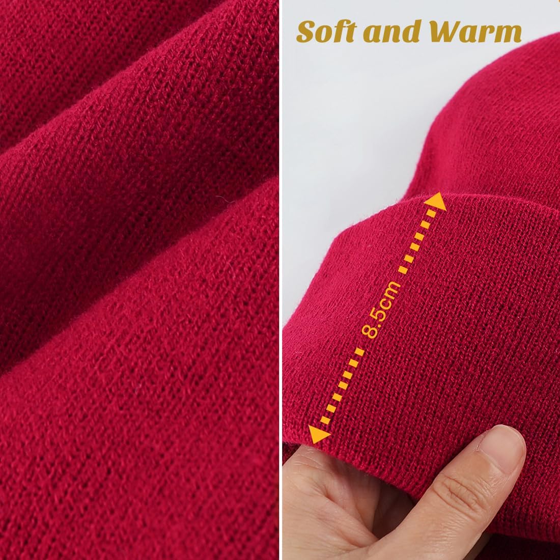 Thumbnail 3 de Malaxlx satin-lined knit beanie hat – soft warm slouchy winter skull cap
