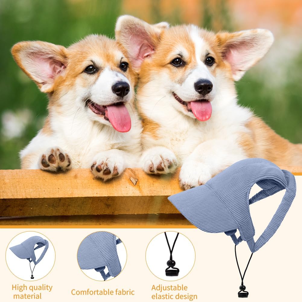 Thumbnail 2 de OFFCUP Dog Baseball Cap with Ear Holes (Adjustable Summer Sun Protection) – Blue, XS