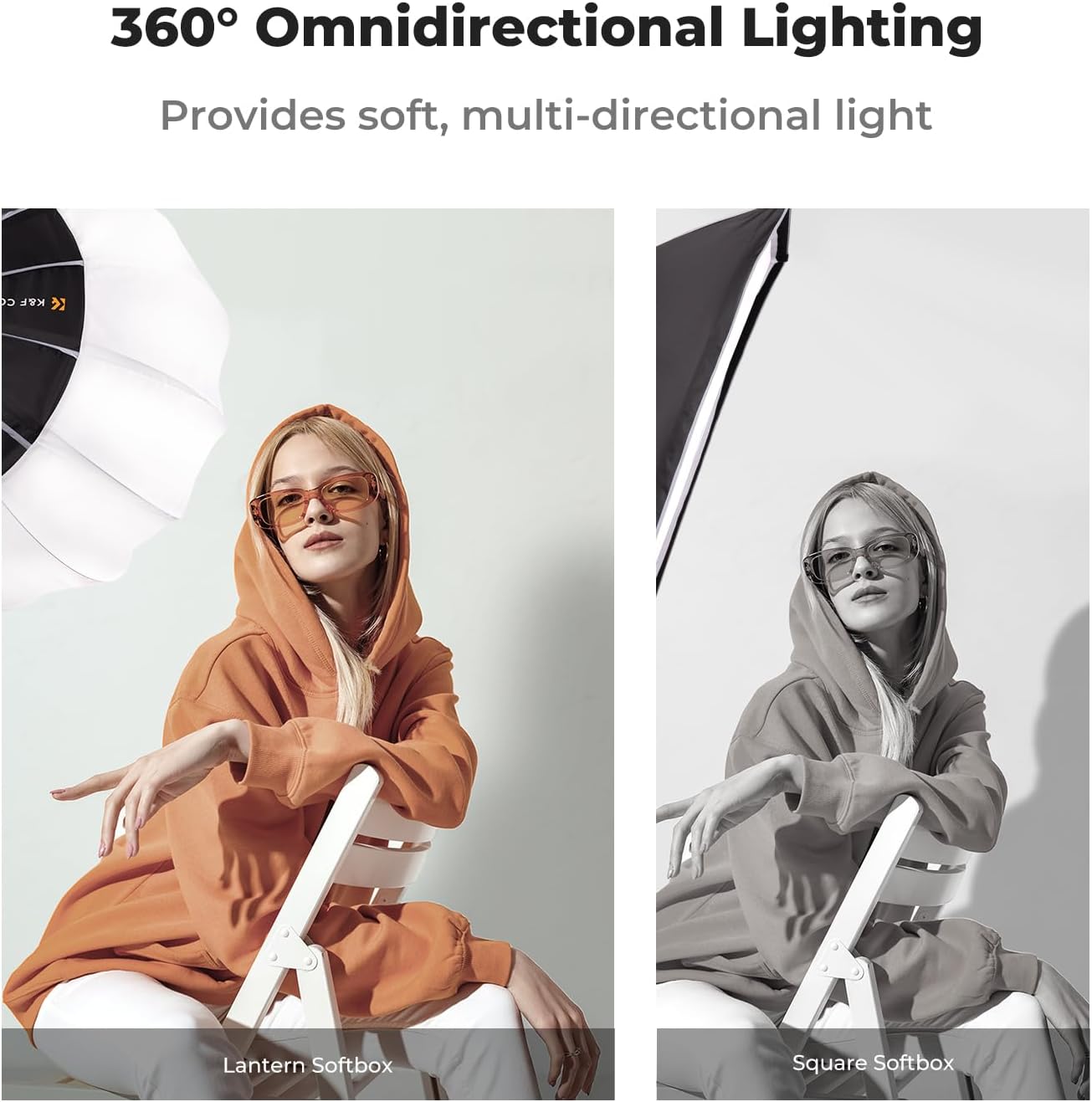Detalle de K&F CONCEPT 65cm Lantern Softbox with Bowens Mount – 360° Diffused Light for Photography & Video