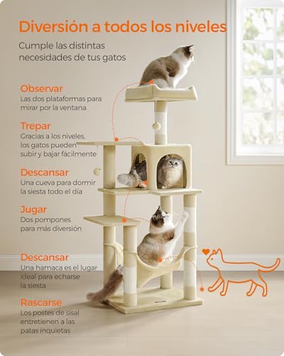Detalle 2 de FEANDREA árbol para gatos de 137,7 cm