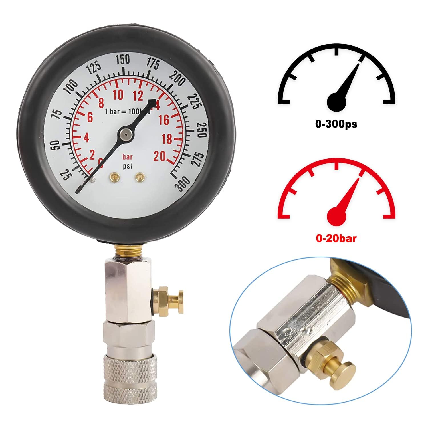 Thumbnail 4 de BOOMSTART 8PCS Petrol Compression Tester 0-300 psi