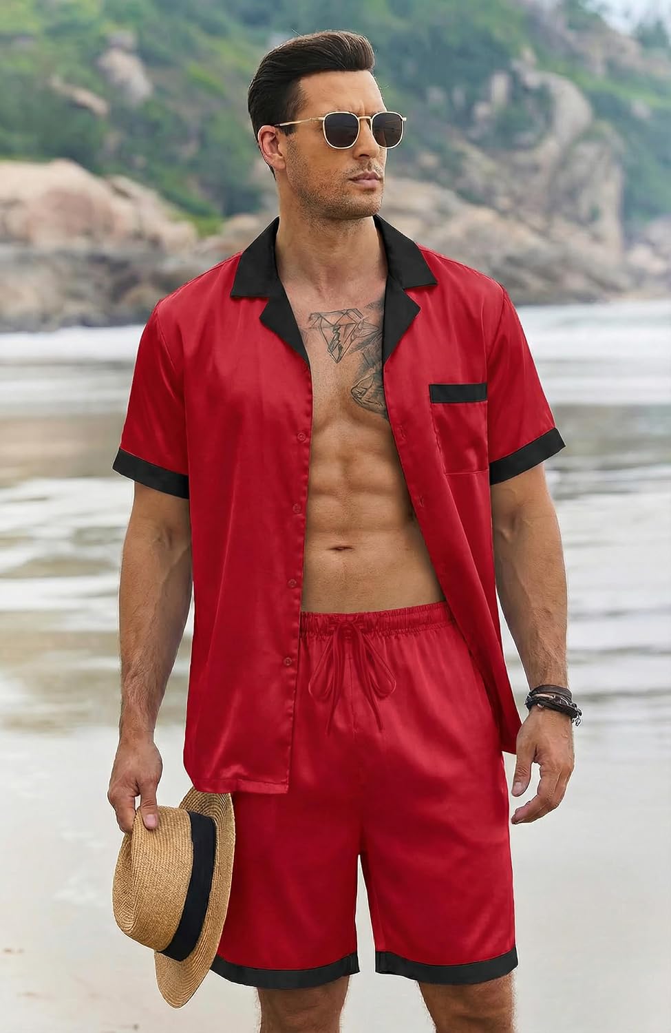Thumbnail 4 de Ekouaer Men's Satin Pajama Set