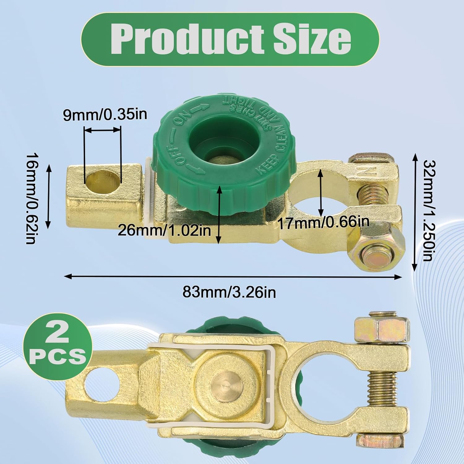 Thumbnail 1 de JIZZU Batterietrennschalter Auto 12V/24V (2er-Set) bis 400A – Batteriehauptschalter mit Zinklegierung